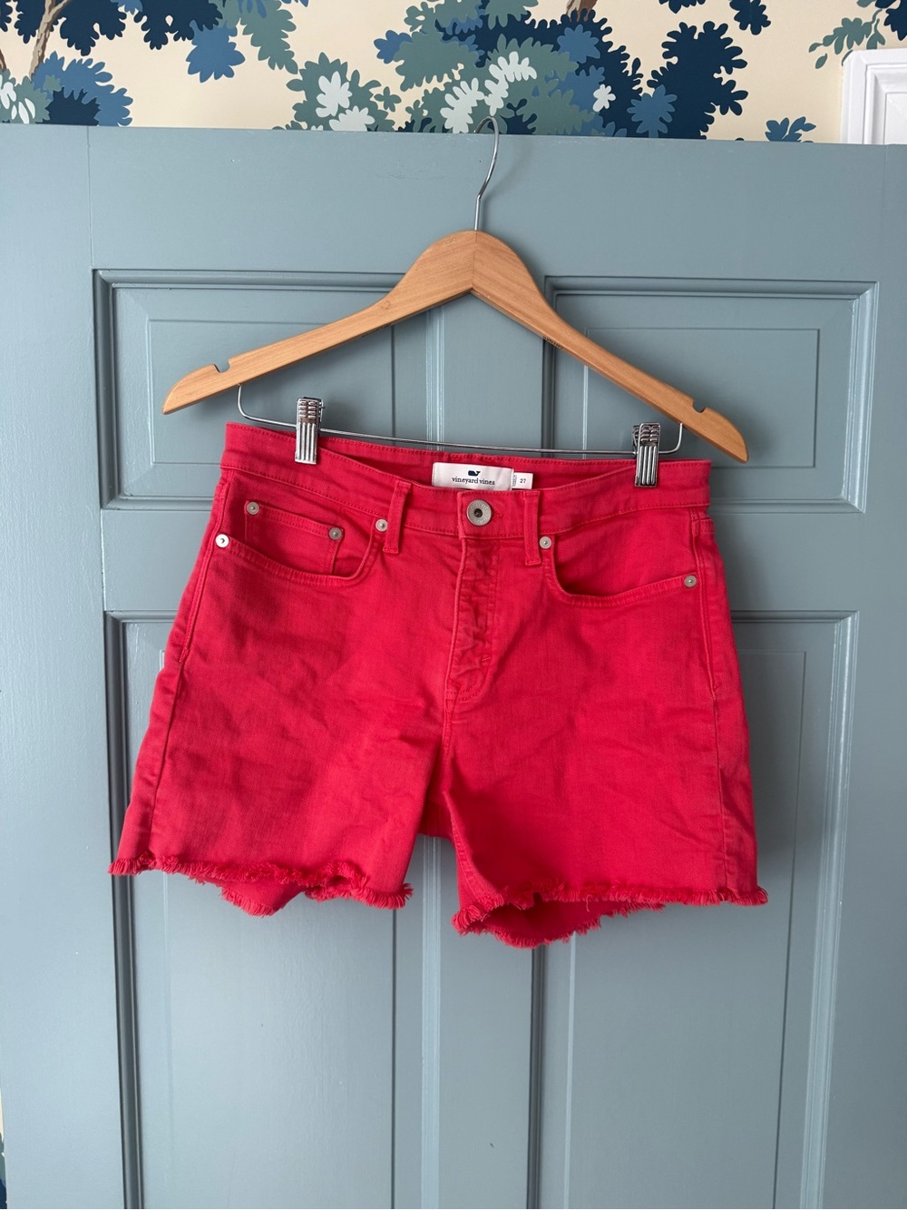 Vineyard Vines Red Denim Cutoff Shorts